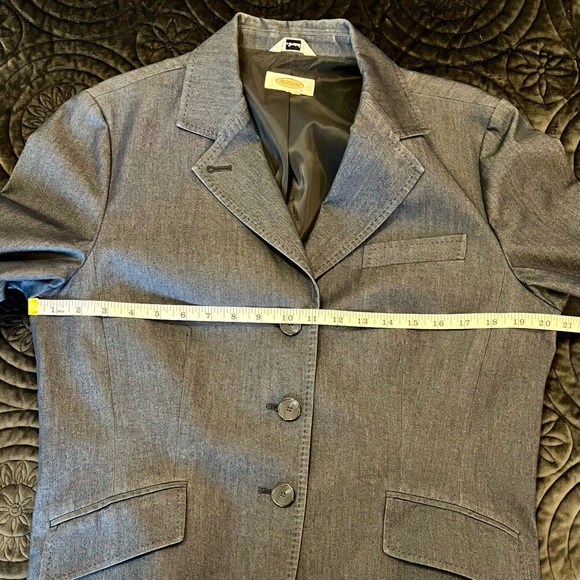 Stretch Denim Blazer w Topstitch Detail - Picture 7 of 8